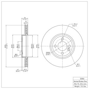 Mini Cooper Brake Rotor (1) - Front - R1 Concepts - Plain - `07-`15